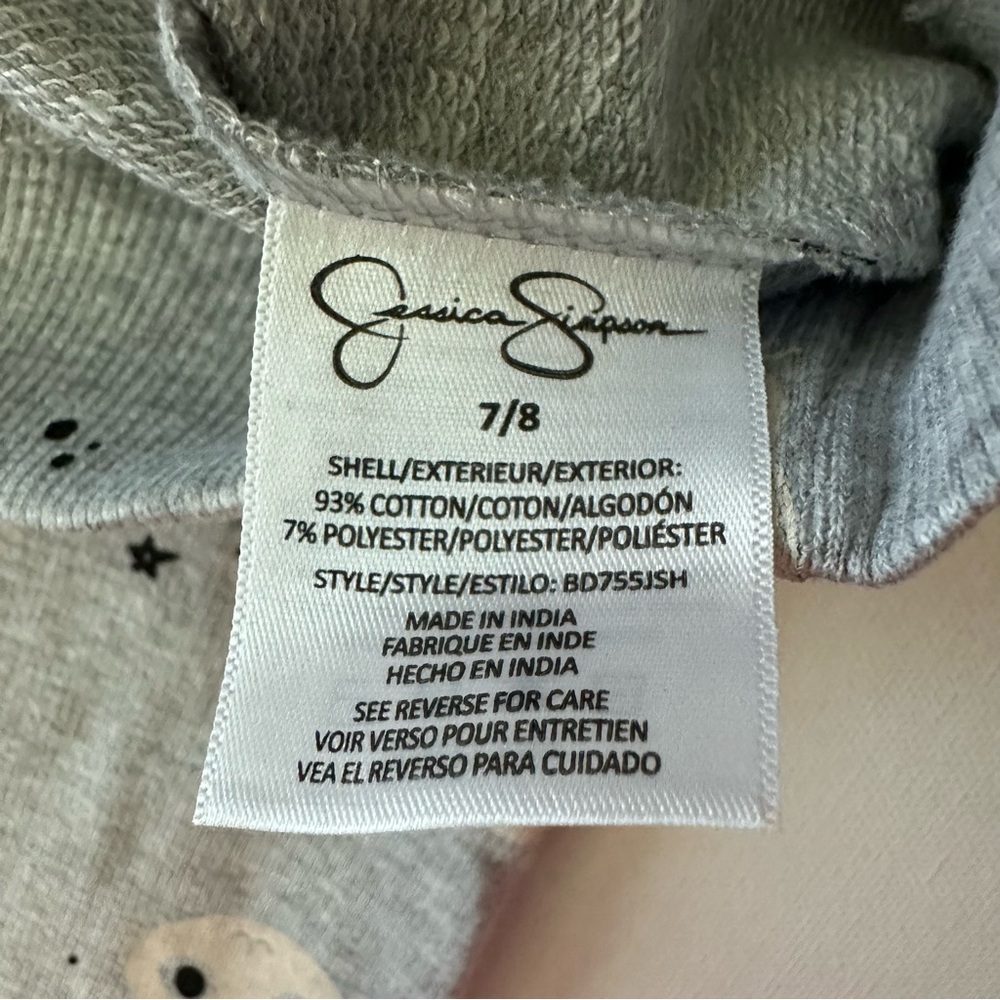Jessica Simpson Gray Witch Print Sweatsuit Size 7/8 Girls - Picture 7 of 12